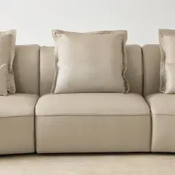 Spencer Milk Coffee Leather 3 Pieces Modular Sofa