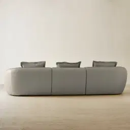 Spencer Milk Coffee Leather 3 Pieces Modular Sofa