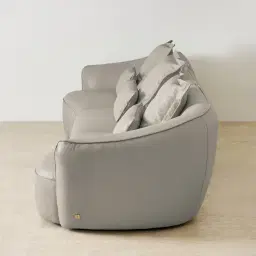 Spencer Milk Coffee Leather 3 Pieces Modular Sofa