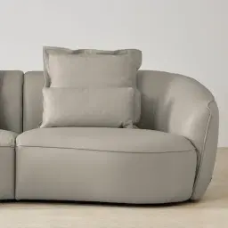 Spencer Milk Coffee Leather 3 Pieces Modular Sofa