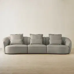 Spencer Milk Coffee Leather 3 Pieces Modular Sofa