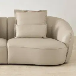 Spencer Milk Coffee Leather 3 Pieces Modular Sofa