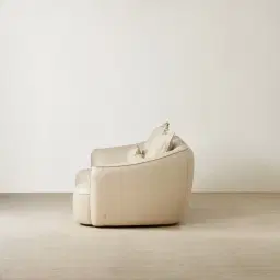 Spencer Almond Cream Leather 2 Pieces Modular Sofa