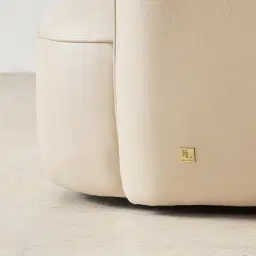 Spencer Almond Cream Leather 2 Pieces Modular Sofa