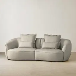 Spencer Milk Coffee Leather 2 Pieces Modular Sofa