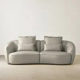 Spencer Milk Coffee Leather 2 Pieces Modular Sofa