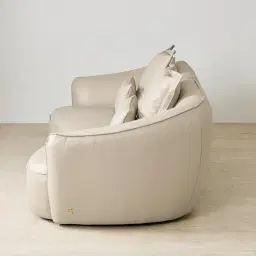 Spencer Milk Coffee Leather 2 Pieces Modular Sofa