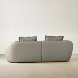 Spencer Milk Coffee Leather 2 Pieces Modular Sofa