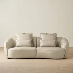 Spencer Milk Coffee Leather 2 Pieces Modular Sofa