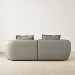 Spencer Milk Coffee Leather 2 Pieces Modular Sofa