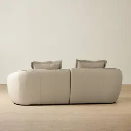 Spencer Milk Coffee Leather 2 Pieces Modular Sofa