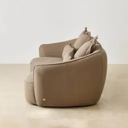 Spencer Coffee Brown Nubuck Leather 2 Pieces Modular Sofa