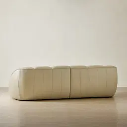 Valeni Oyster Grey Leather 2 Pieces Modular Sofa