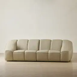 Valeni Oyster Grey Leather 2 Pieces Modular Sofa