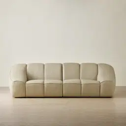 Valeni Oyster Grey Leather 2 Pieces Modular Sofa