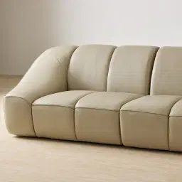 Valeni Oyster Grey Leather 3 Pieces Modular Sofa