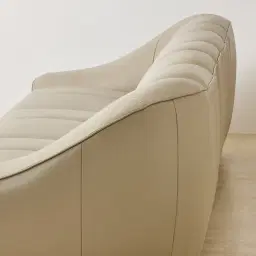 Valeni Oyster Grey Leather 3 Pieces Modular Sofa