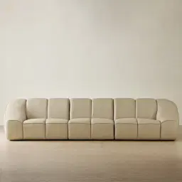 Valeni Oyster Grey Leather 3 Pieces Modular Sofa