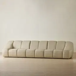 Valeni Oyster Grey Leather 3 Pieces Modular Sofa