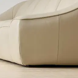 Valeni Oyster Grey Leather 3 Pieces Modular Sofa