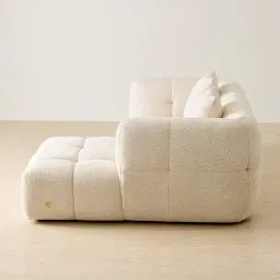 Amity Stone Cream Woven Fabric 2 Pieces Modular Sofa with Left Arm and Right Chaise