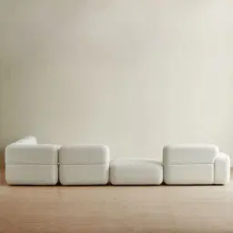 Capri Stone White Modular Corner Sofa - Right Chaise