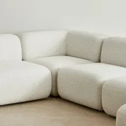 Capri Stone White Modular Corner Sofa - Right Chaise