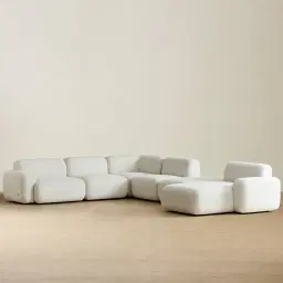 Capri Stone White Modular Corner Sofa - Right Chaise