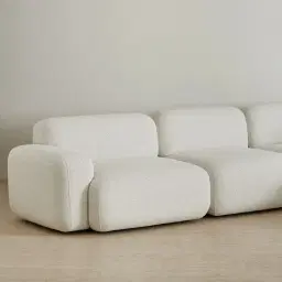 Capri Stone White Modular Corner Sofa - Right Chaise