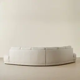 Felicia Cream Leather Curved Corner Sofa