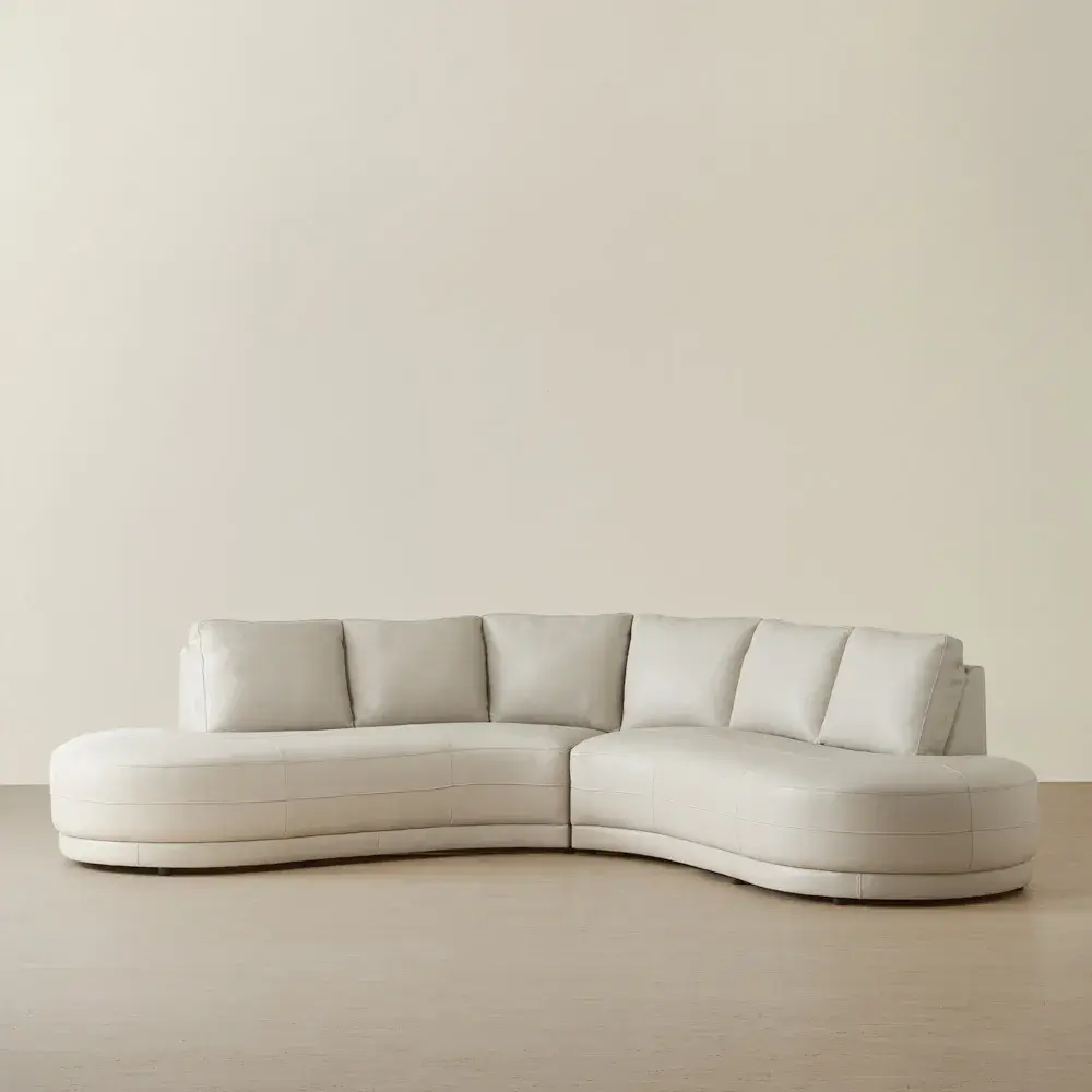 Felicia Cream Leather Modular Sofa