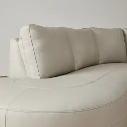 Felicia Cream Leather Curved Corner Sofa