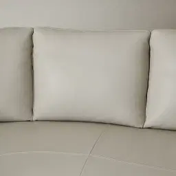 Felicia Cream Leather Curved Corner Sofa