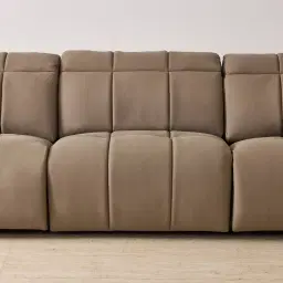 Aranda Coffee Brown Nubuck Leather 3 Piece Modular Dual Electric Recliner