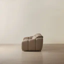 Aranda Coffee Brown Nubuck Leather 3 Piece Modular Dual Electric Recliner