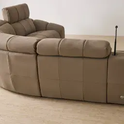 Aranda Coffee Brown Nubuck Leather 6 Piece Corner Modular Dual Electric Recliner with Console