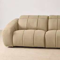 Aranda Camel Tan Nubuck Leather 3 Piece Modular Dual Electric Recliner