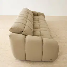 Aranda Camel Tan Nubuck Leather 3 Piece Modular Dual Electric Recliner