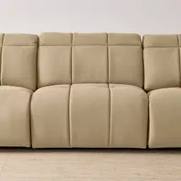 Aranda Camel Tan Nubuck Leather 3 Piece Modular Dual Electric Recliner