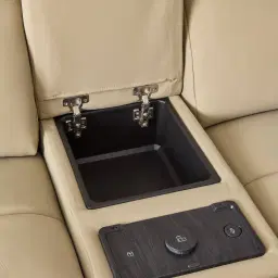 Aranda Camel Tan Nubuck Leather 6 Piece Corner Modular Dual Electric Recliner with Console