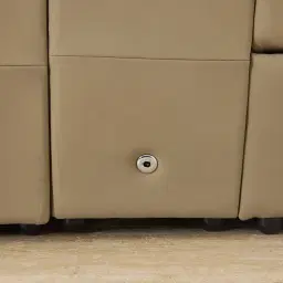 Aranda Camel Tan Nubuck Leather 6 Piece Corner Modular Dual Electric Recliner with Console