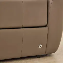 Aranda Coffee Brown Nubuck Leather 2 Piece Modular Dual Electric Recliner with Console