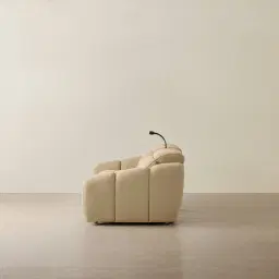 Aranda Camel Tan Nubuck Leather 2 Piece Modular Dual Electric Recliner with Console