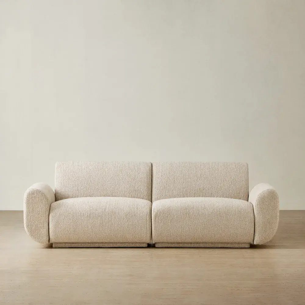 Vero Dusty Beige Fabric 2 Pieces Modular Sofa