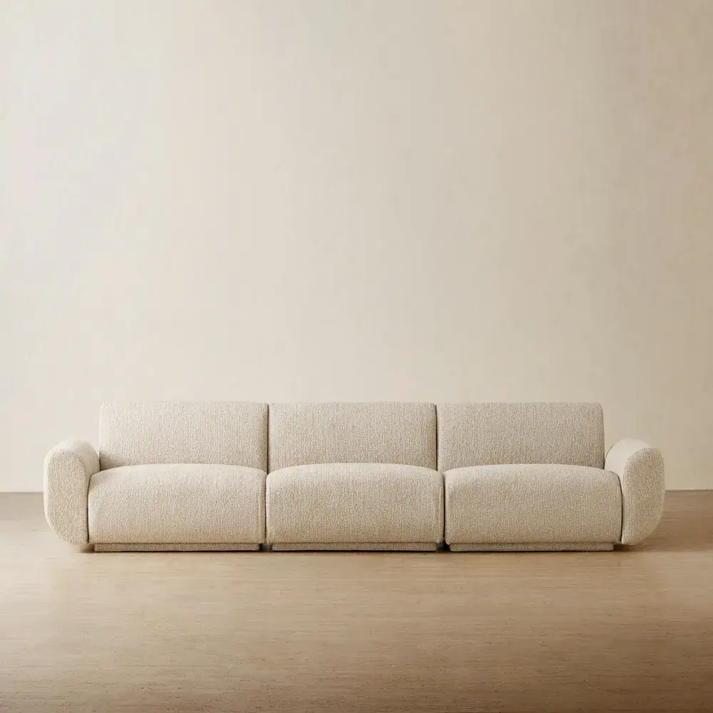 Vero Dusty Beige Fabric 3 Pieces Modular Sofa