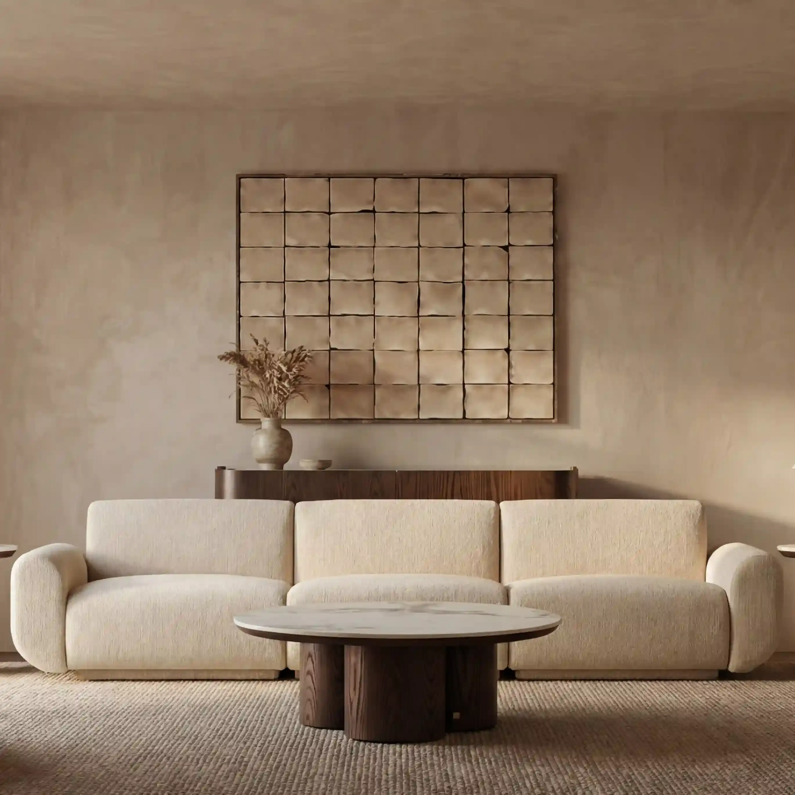 Vero Dusty Beige Fabric 3 Pieces Modular Sofa