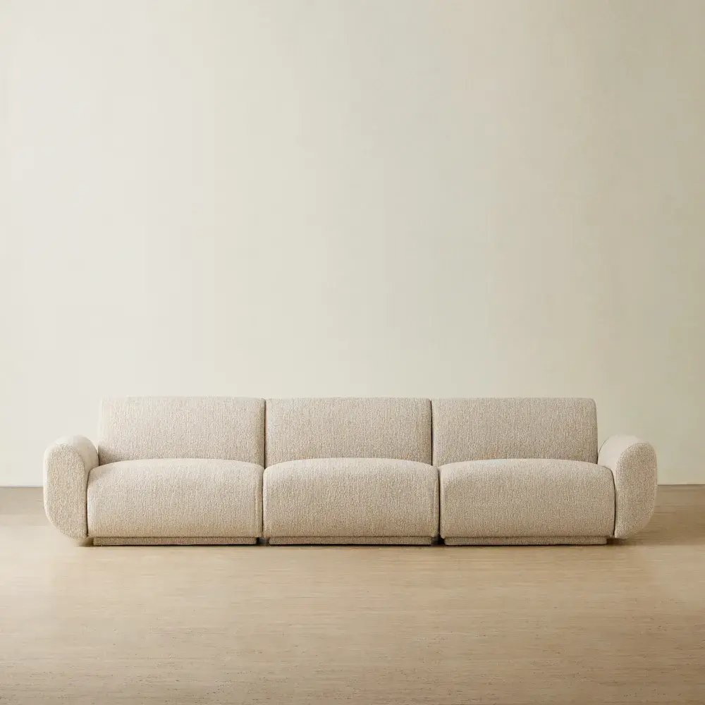 Vero Dusty Beige Fabric 3 Pieces Modular Sofa