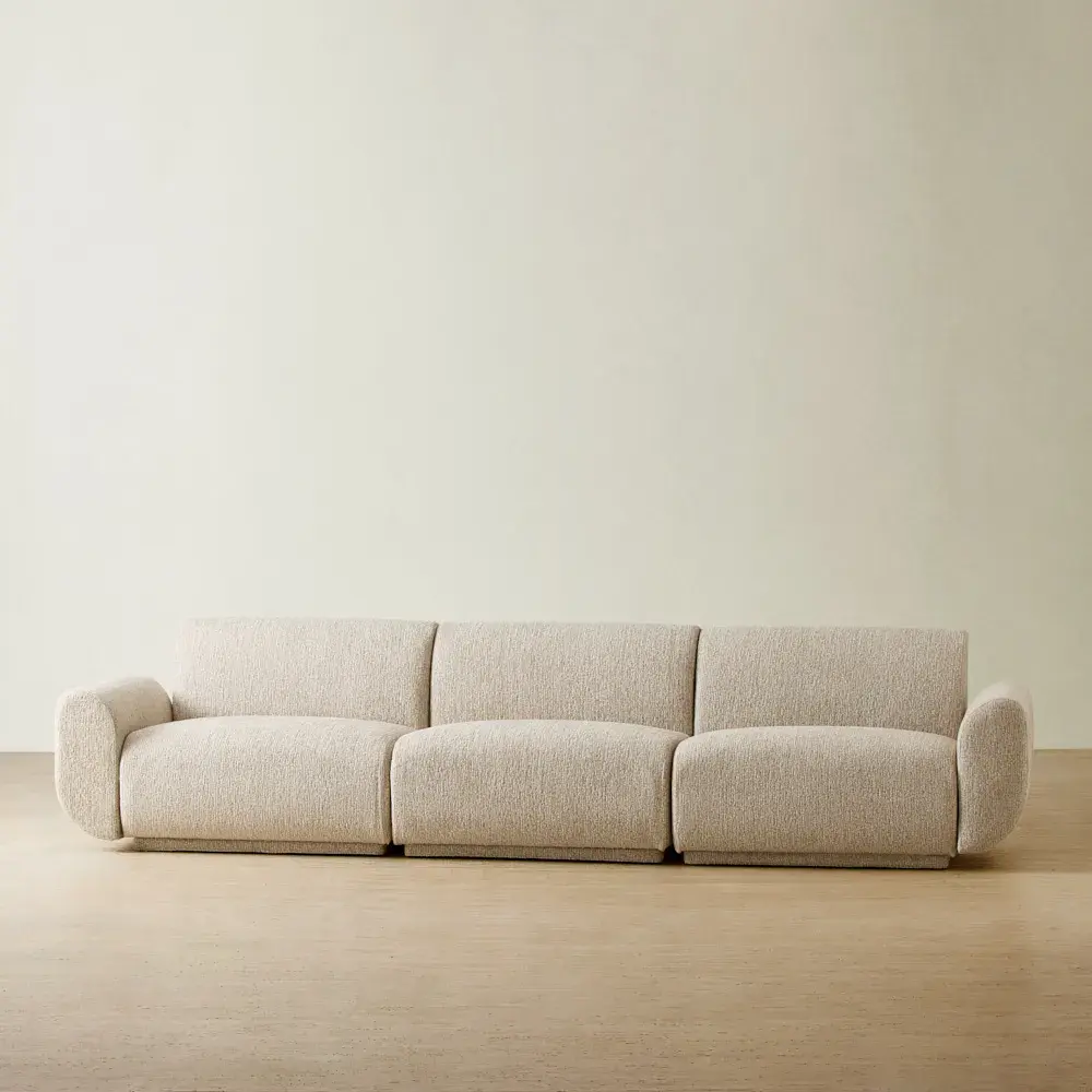 Vero Dusty Beige Fabric 3 Pieces Modular Sofa