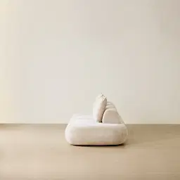 Soluna Powder White Chenille Fabric 3 Pieces Modular Sofa with Left and Right Terminal