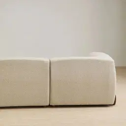 Calma Pearl Beige Fabric 3 Pieces Modular Sofa with Left Arm and Right Cuddler